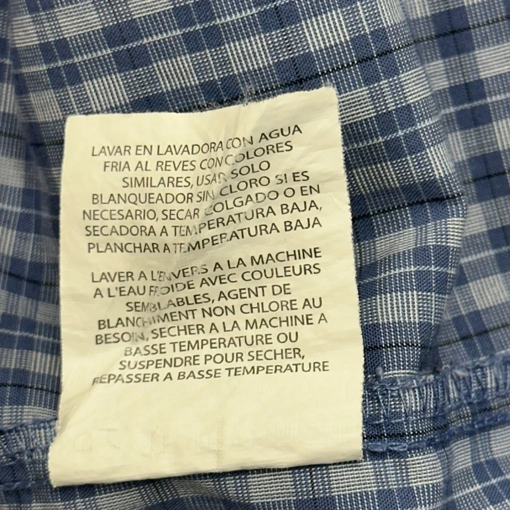 Wrangler Premium Button-Down Flannel Shirt Men's 3XL Long Sleeve Blue Plaid - Picture 8 of 8